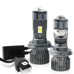H4 LED Laser Lens LED H4 Mini Magnifier H4 Motorcycle Light Laser Headlight Bulb LED Lens Projector 120W 12V Car Lights 2pcs