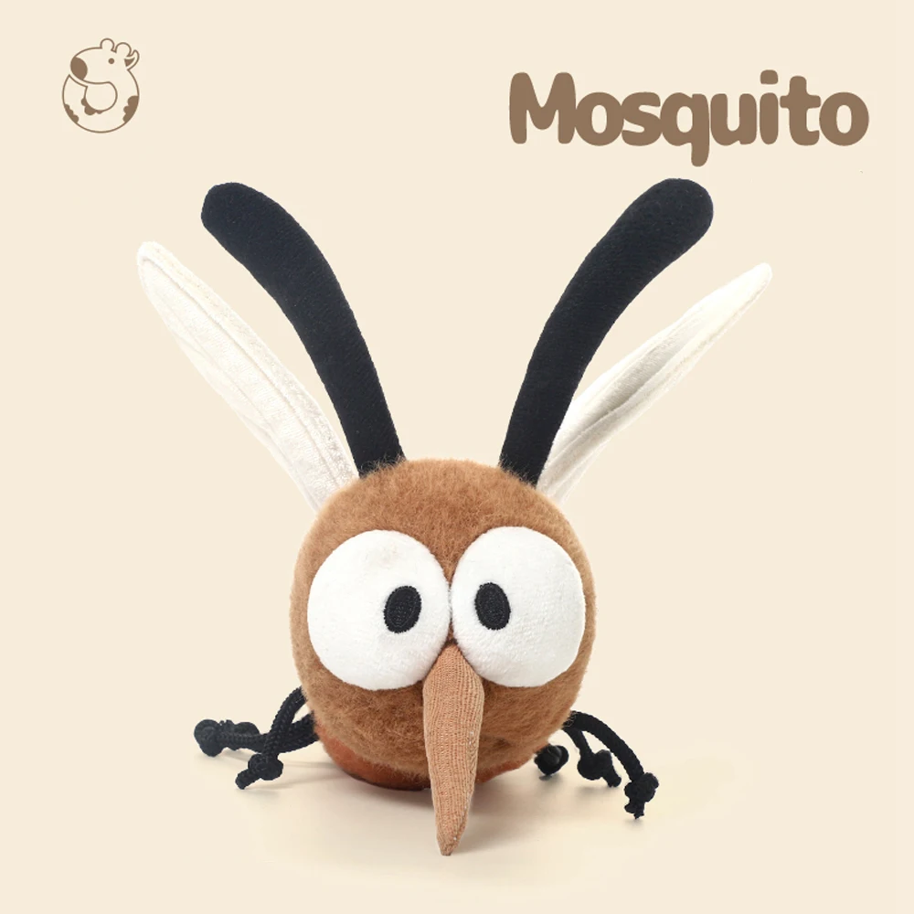 Peluche zanzara estiva da 25 cm Simpatico insetto farcito con faccia arrabbiata Decorazione della stanza della bambola soffice Regalo di compleanno per bambini