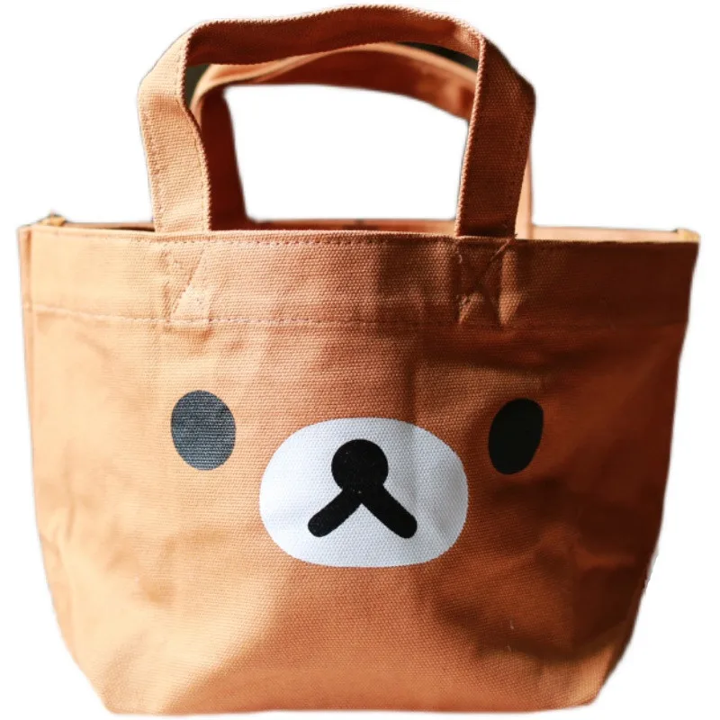 New Kawaii Rilakkuma Bear Kids Canvas Handbags Tote Bag Woman Lunch Bags  For Children