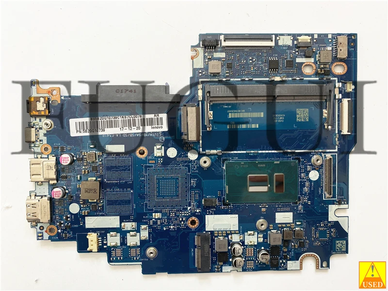 USADO Laptop Motherboard LA-E541P PARA Lenovo Yoga 520-14IKB com I3-7100U CPU Totalmente Testado e Funciona Perfeitamente