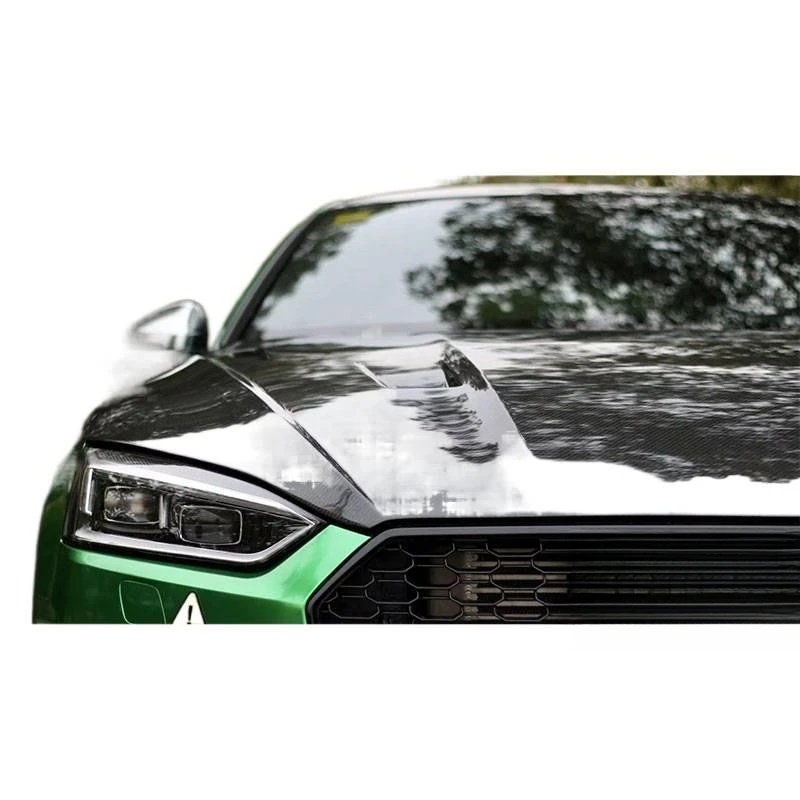 High Quality Lightweight Vented Carbon Fiber Engine Hood Fit For A5 S5 RS5 B9 With Heat Dissipation Holes Performance Tunin
