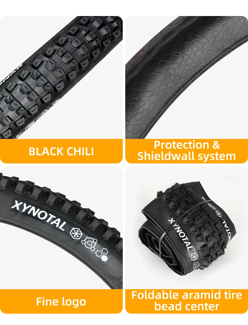 Continental MTB-Reifen Xynota 27,5/29x2,4 3/180 TPI Pannenschutz Mountainbike Faltreifen Schwarz Chili Compound Tubeless – Detail 4