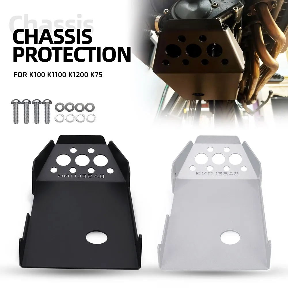 FOR BMW K100 K1100 K1200 K75 Cafe Racer Motorcycle Engine Protection Cover Chassis Guard Skid Plate Protector K 75 100 1100 1200