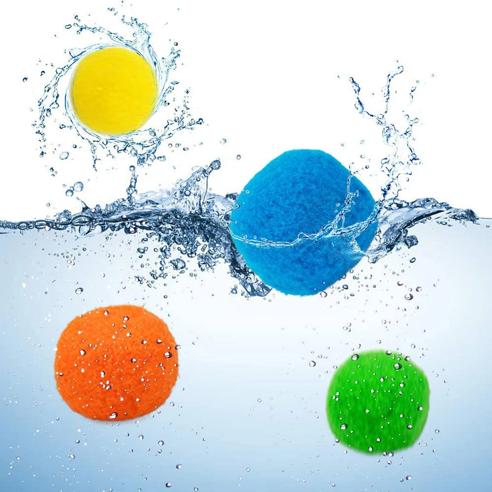 10pcs 5cm Reusable Water Balls Children Water Balloon Outdoor Swimming Pool Fight Absorbent Cotton Balls Soaker Bomb Balls