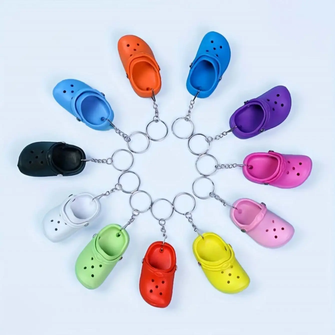 

1PC Novelty Keychains Creative EVA Crocs Key Ring Student Bag Hanging All-match Car Key Chain Christmas Gifts