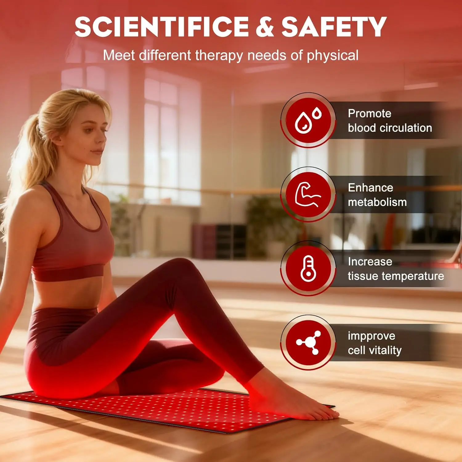 Therapy Red Light Pad Class 3 Warehouse Pick for Waist Shoulder Knee Joint Unisex Quick Release Reliable