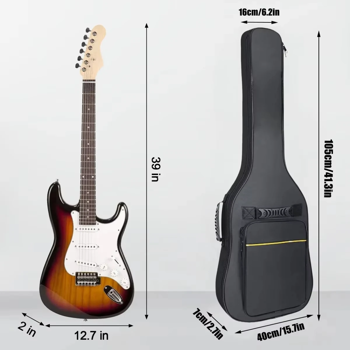 Miwayer Waterproof Electric Guitar Gig Bag - Durable Oxford Fabric Case with Dual Shoulder Straps for Music Gear Accessories