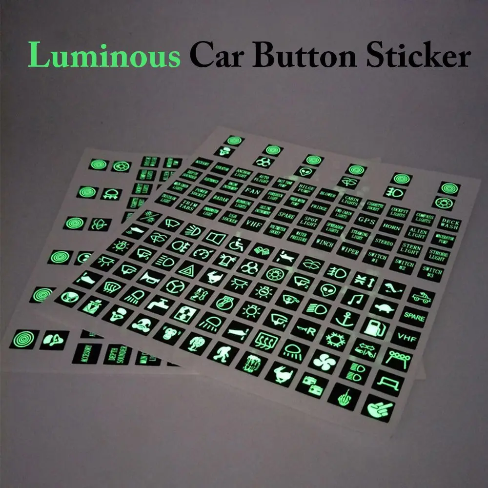 Multifunctional Instrument Panel Switches Decoration Car Button Sticker Switch Label Circuit Decal Luminous Stickers
