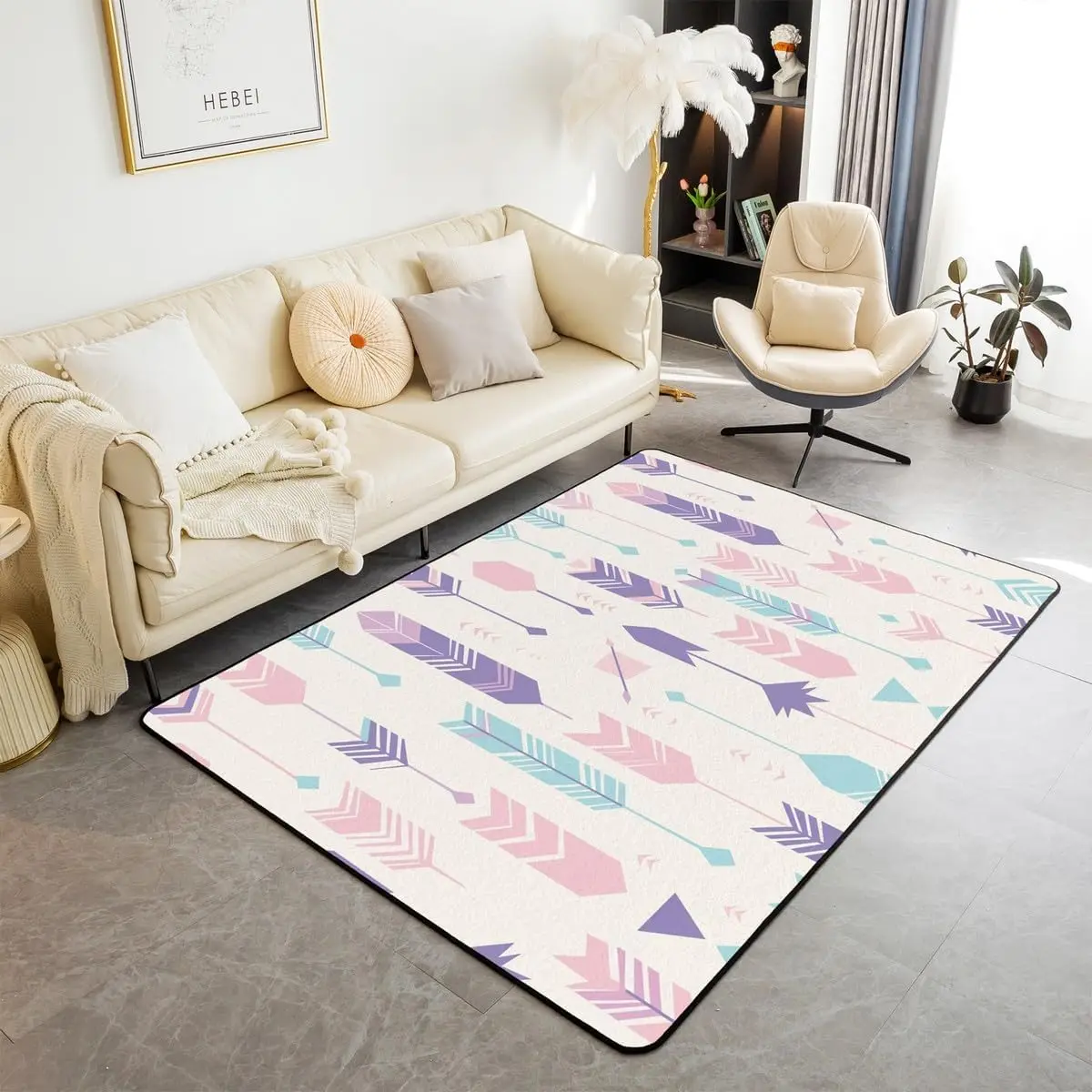 Kids Dessert Indoor Floor Mat， Kawaii Chocolate Carpet for Child Teens Girls,Cartoon Food Theme Area Rug,Rainbow Cake Summer