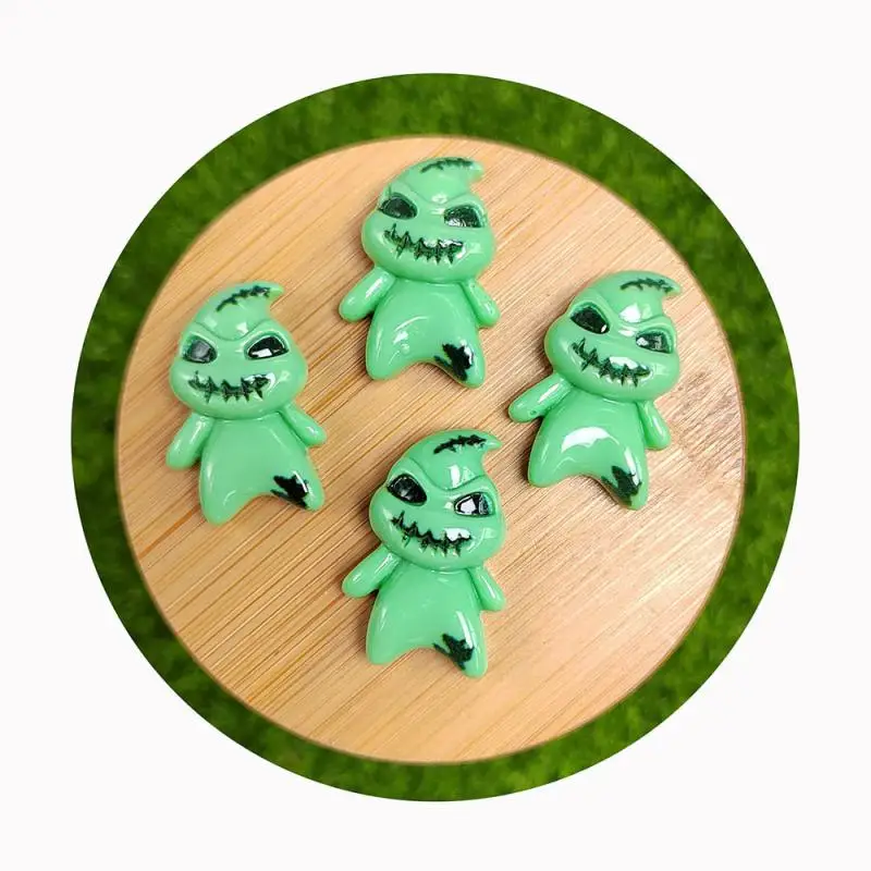 Halloween Green Ghost Flat Back Resin Figurines DIY Scrapbook Bow Accessories Home Crafts