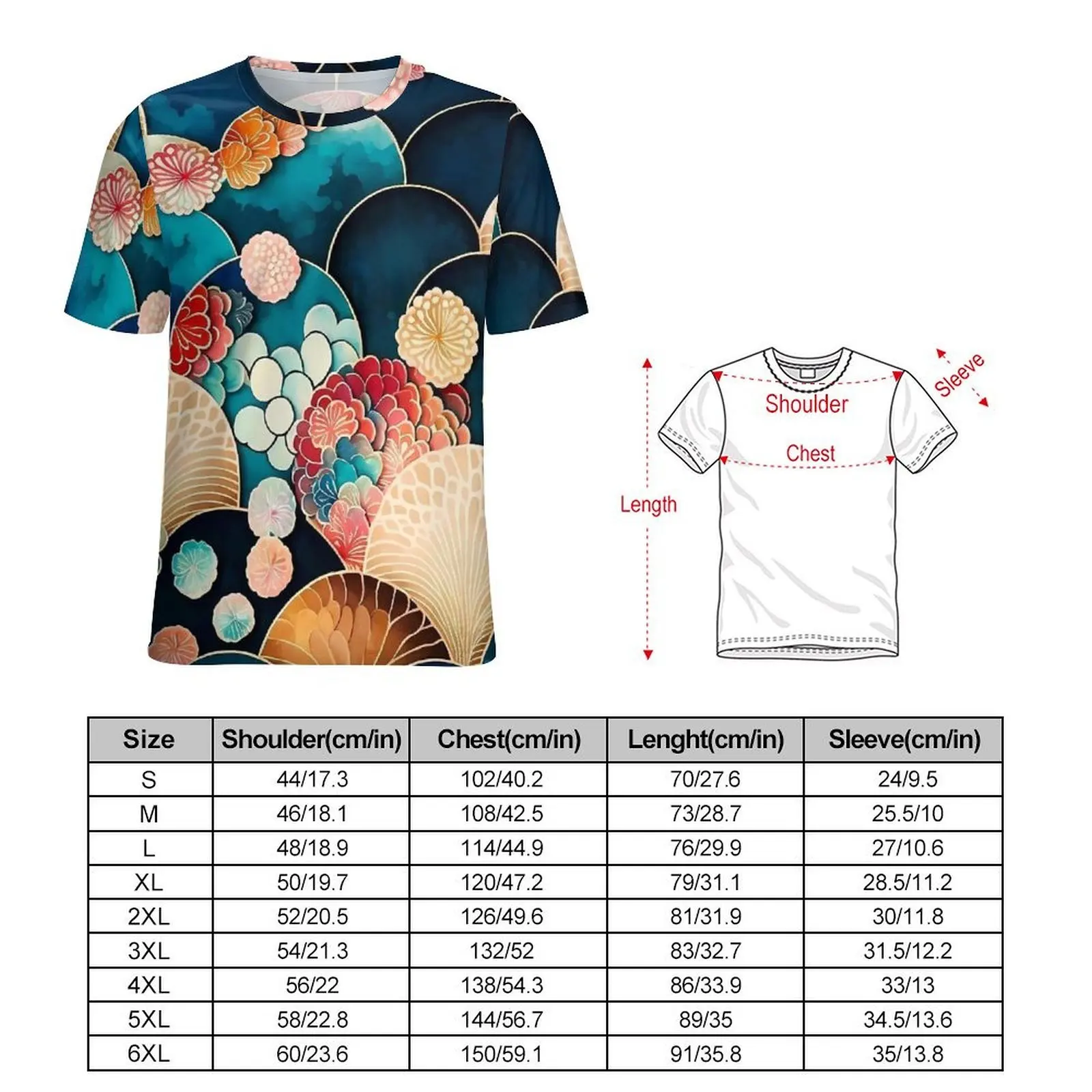 Japanese Art T Shirt Japanese Scale Kimono Fashion T-Shirts Men Funny Tee Shirt Summer Short-Sleeved Graphic Clothing Big Size