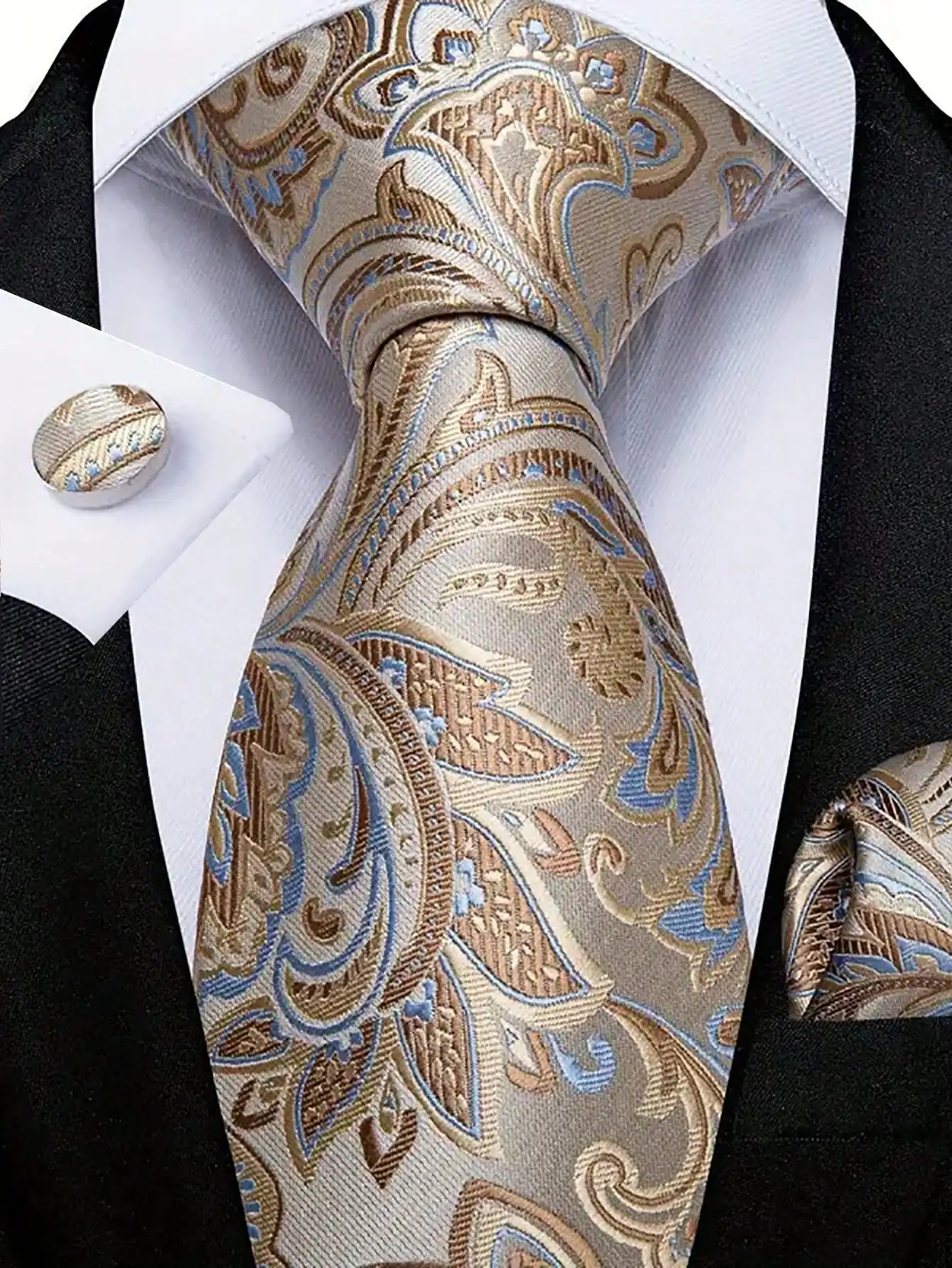 

Men's Tie Set, Classic Fashion Tie Set Includes Cufflinks, Business Party