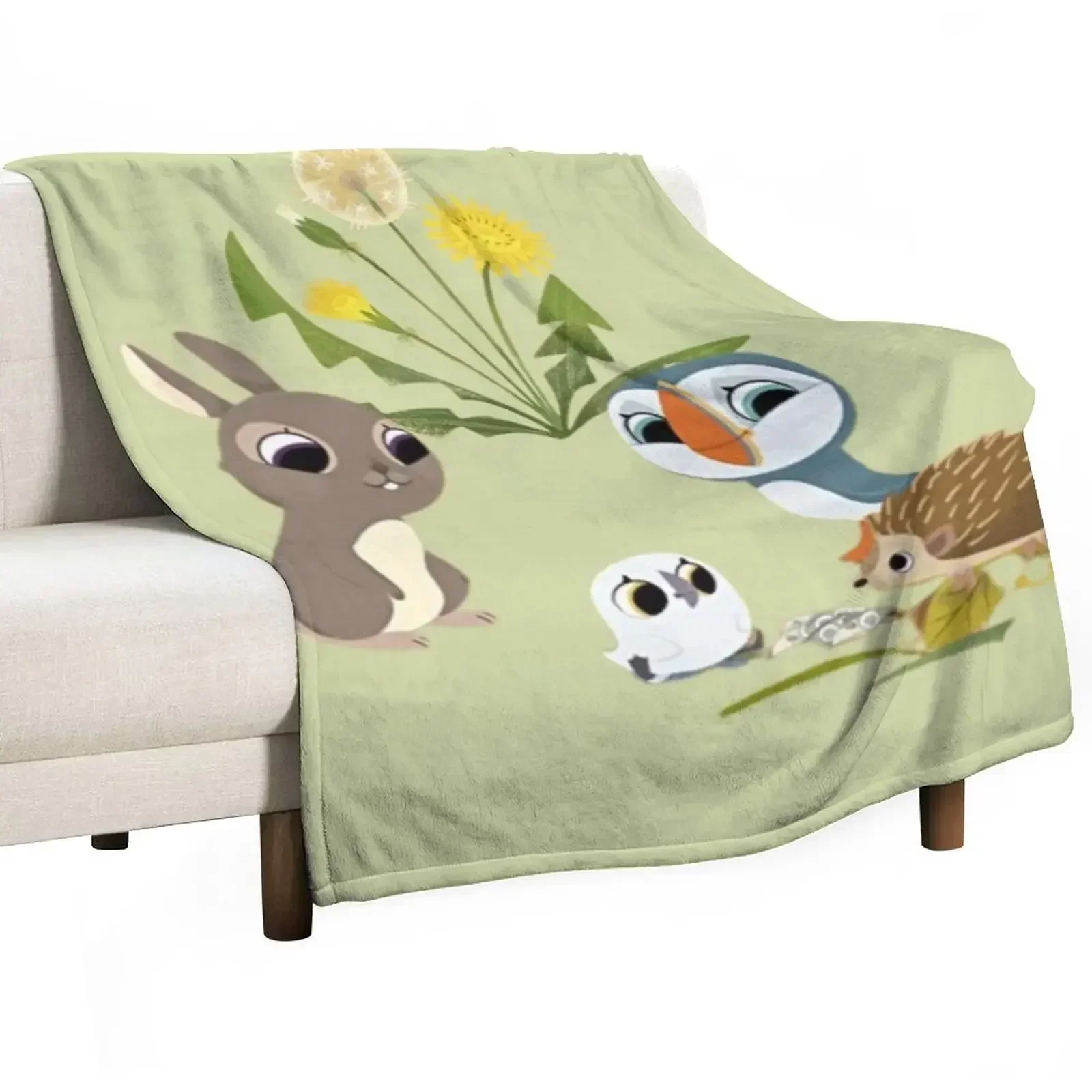 Lovely puffin Rock together Throw Blanket halloween Thins Plaid Travel Winter beds Blankets