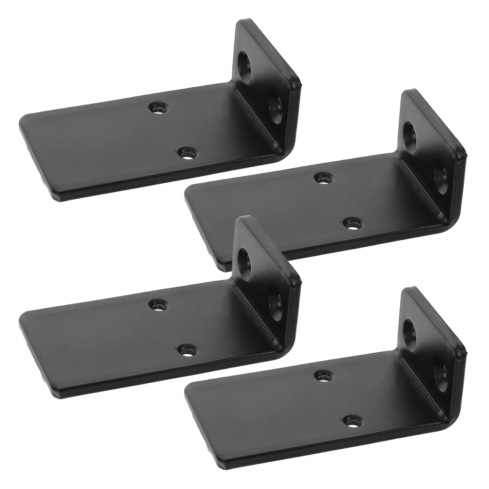

4Pcs L Shape Hidden Floating Shelf Brackets Heavy Duty Black Invisible Mount Wall Triangle Support for Wood Furniture