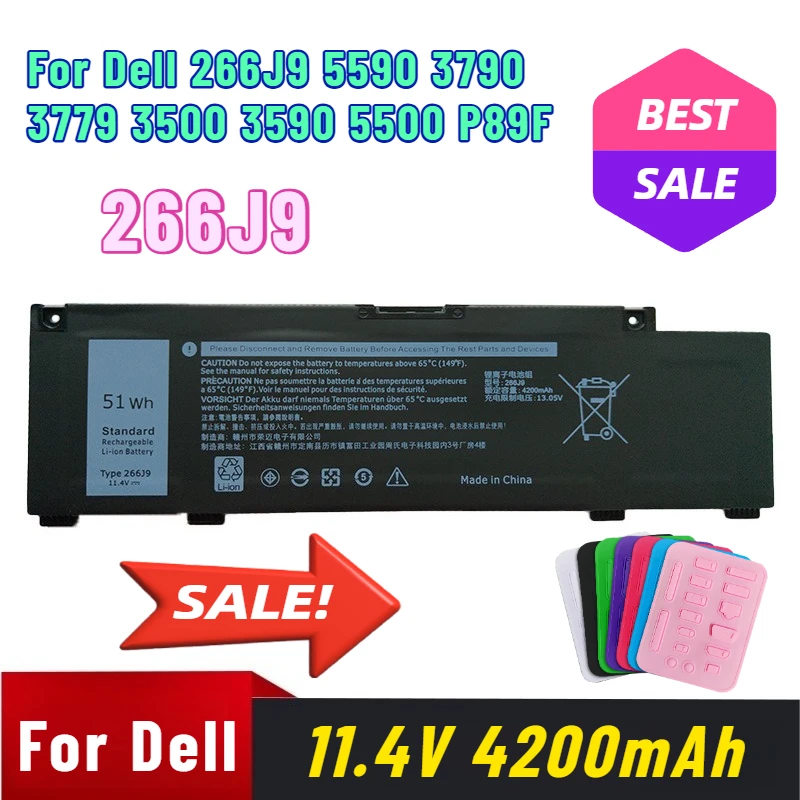 

11.4V 4400mAh for Dell 266J9 5590 3790 3779 3500 3590 5500 P89F Laptop Battery