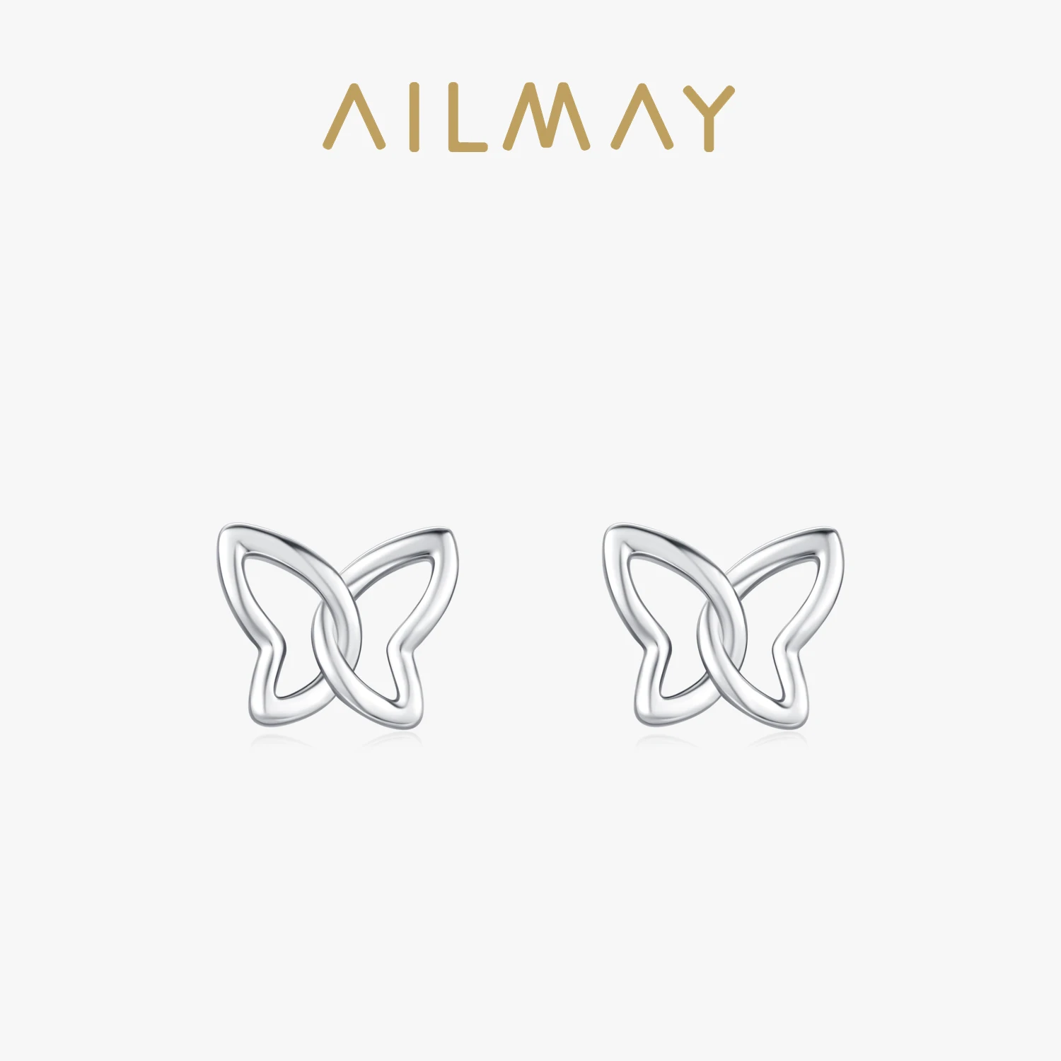 Ailmay 925 Sterling Silver New Arrival Charm Hollow Butterfly Animal Stud Earrings For Women Girls Birthday Party Jewelry Gifts