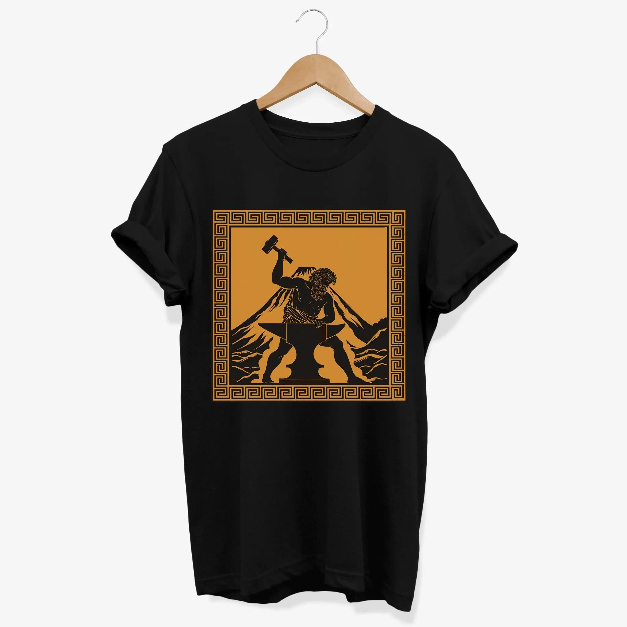 Hephaestus God Greek Mythology T-shirt Ancient Greece Graphic Tee Olympian Volcano Deity Gift Comfortable Trendy Street Hip-hop