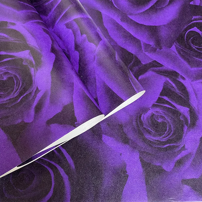 Deep Purple 3D Rose Flower Wallpaper Live Streaming Background Restaurant Hotel KTV Classic Luxury Burgundy Personalized Wall