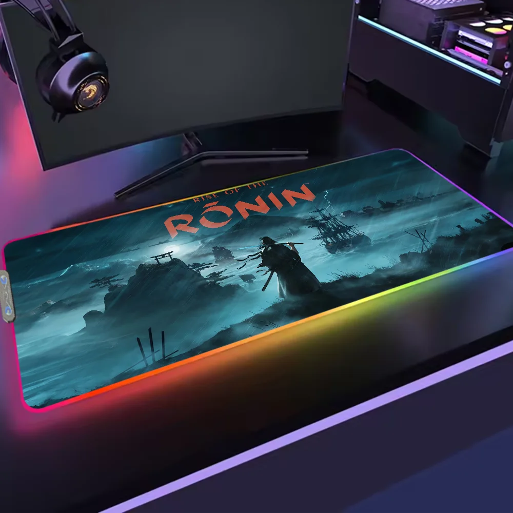 Game Rise of the Ronin S Mouse Pad RGB LED Light Non-Slip Rubber Base Waterproof Office PC Home Best Price Desk-Mat USB Large Ga