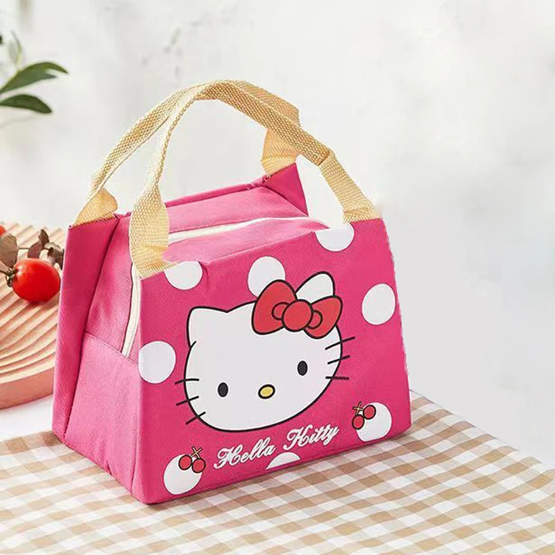 Borsa termica per il pranzo Hello Kitty Borsa portatile impermeabile per la conservazione degli alimenti Borsa di stoccaggio di grande capacità per cartoni animati Regalo di Natale