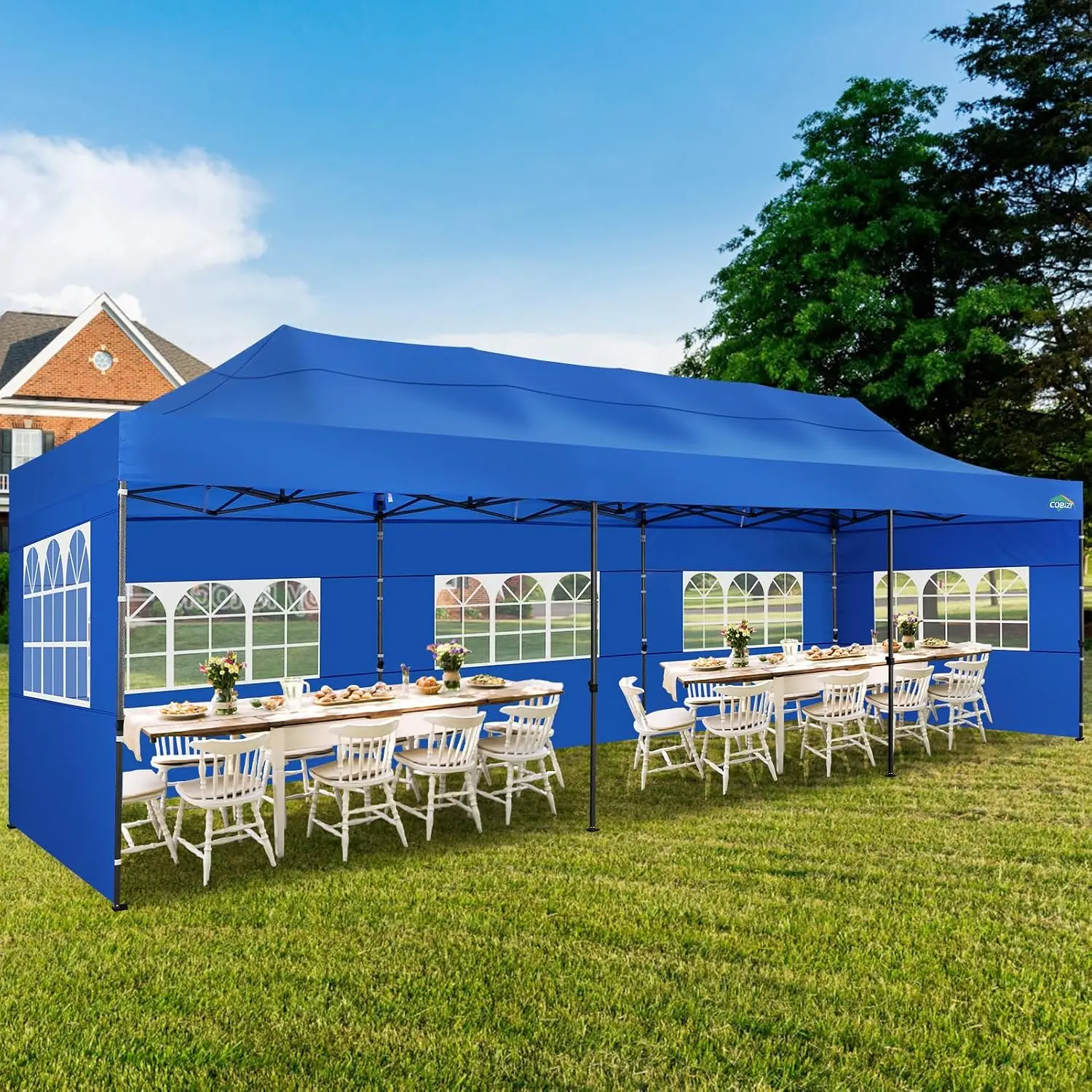 10x30 Pop up Canopy with 8 Removeable Sidewalls, Heavy Duty Party Tents for Parties, Events and Weddings, UPF 50+ Waterproof Com