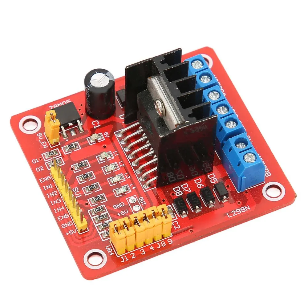 L298N Stepper Motor Driver Module 5V-35V 2A DC Motor Controller Board Multifunctional Red DC Stepper Motor Driver