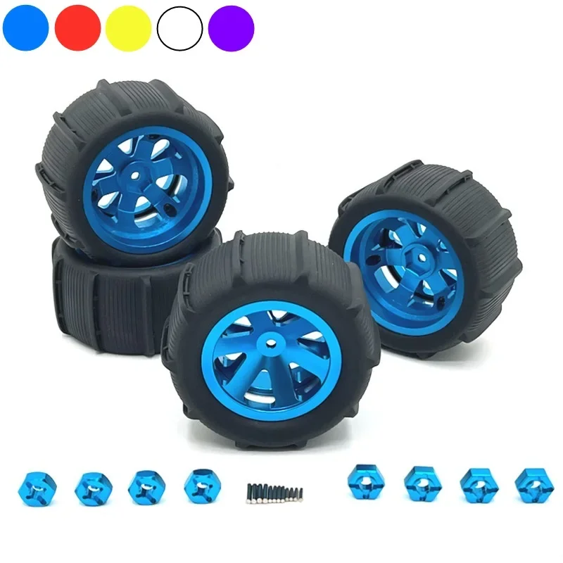 

4Pcs 85mm Snow Sand Tires Tyre Wheel for Wltoys 144001 124019 A959 SCY 16101 MJX 14209 16207 JJRC Q130A RC Car Upgrade Parts