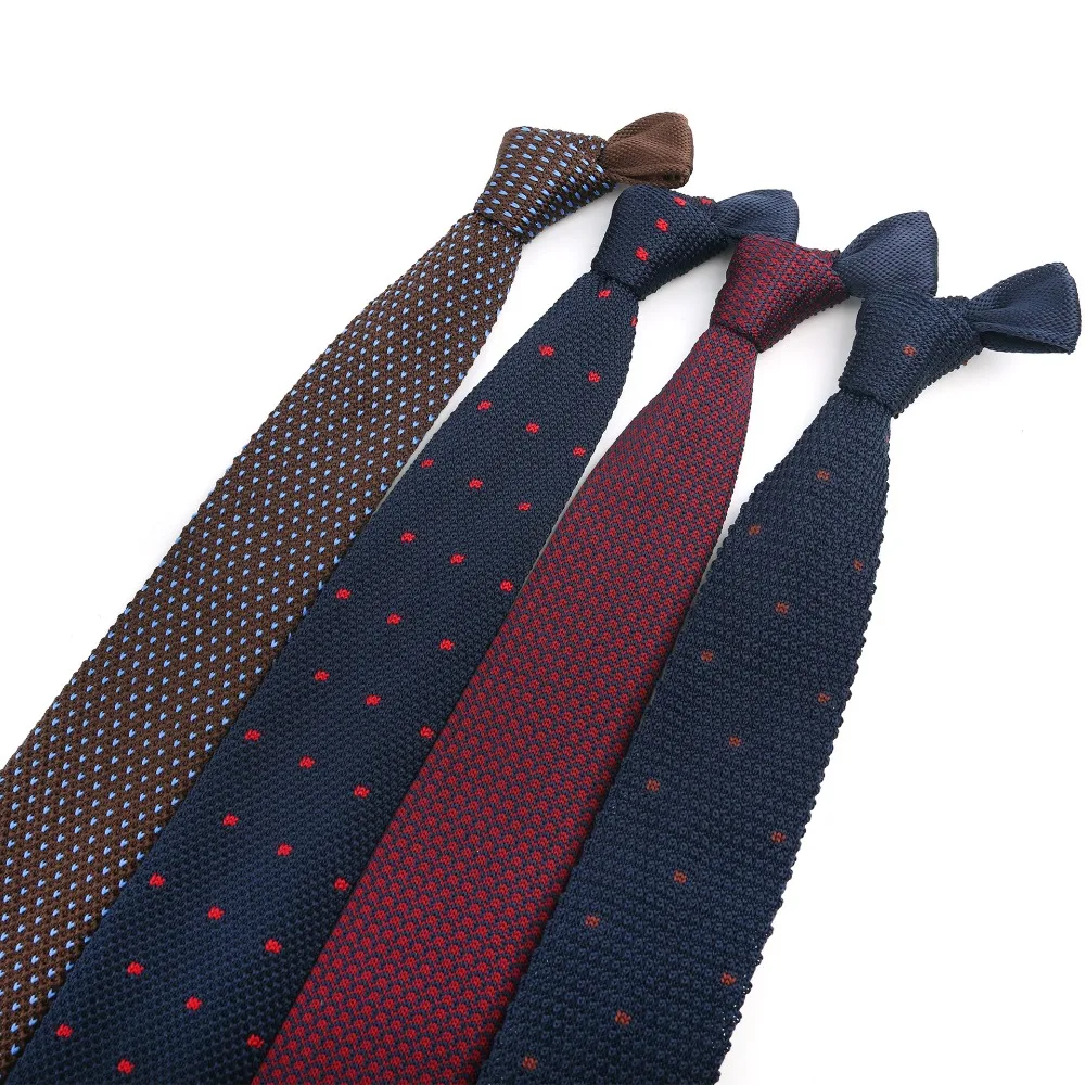 

Деловой вязаный галстук в горошек 7 см, утолщенный меховой вязаный галстук, регулируемый теплый мужской галстук, костюм, галстук