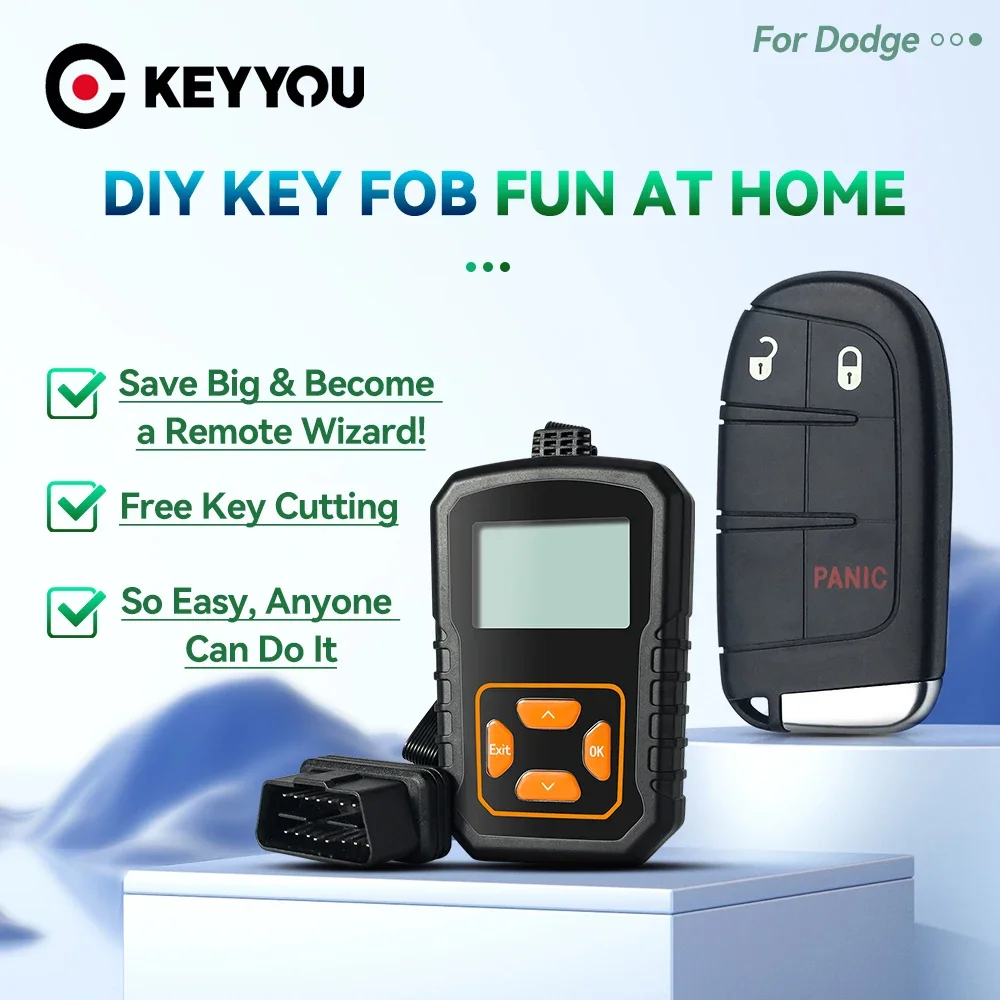 KEYYOU OBD Program Programming DIY Remote Key For Dodge Journey Charger Chrysler 300 Jeep Grand Cherokee M3N40821302 Kit Tool