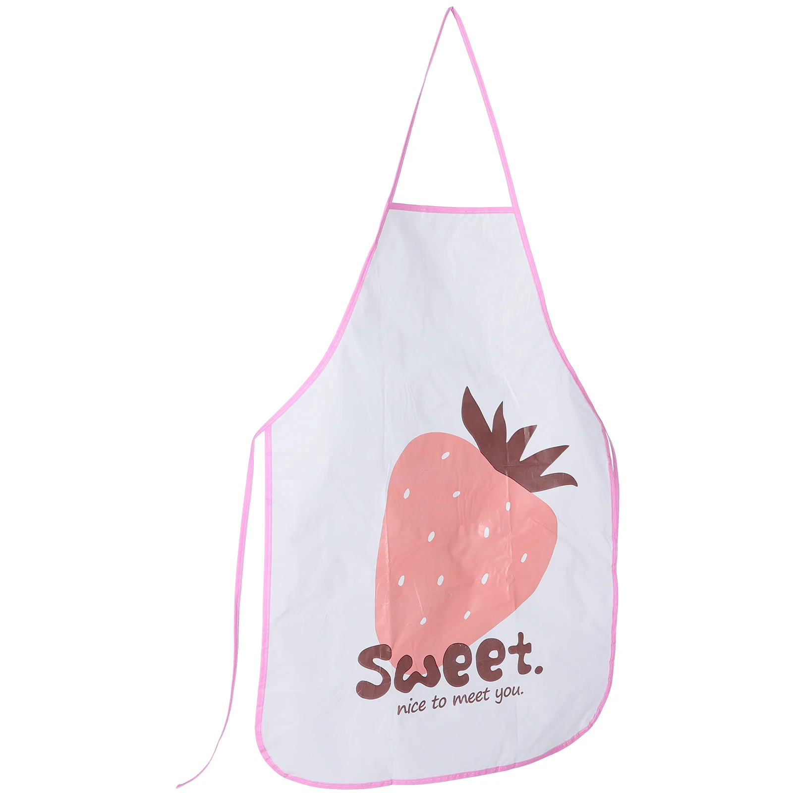 

Disposable Waterproof Enclosure Cooking Apron Kitchen Decorate Sleeveless Strawberry Adult Decorative Pe