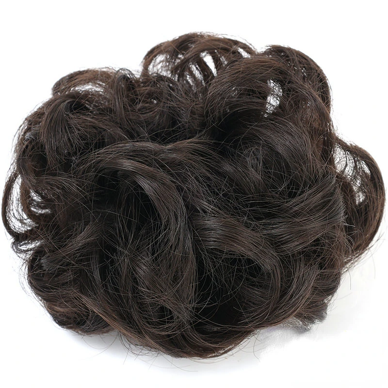 Bun sintético de cabelo encaracolado para mulheres, Bun bagunçado, Scrunchies bagunçado, bandas de cabelo Updo Hair pieces elástico, Volume franja postiços