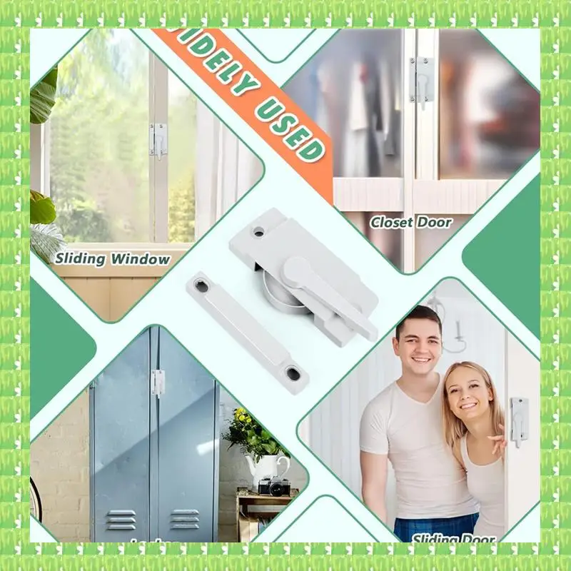 

Window Strap Lock, Cam Action White Window Lock, Window Latch With Fixed Die-Cast, Suitable For Sliding Windows Durable