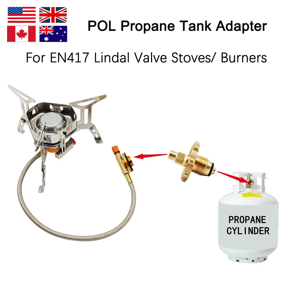 POL Propane Tank Adapter Copper LPG Tank Connector to EN417 Lindal Valve Stoves American Outdoor Gas Cylinder Adapter.