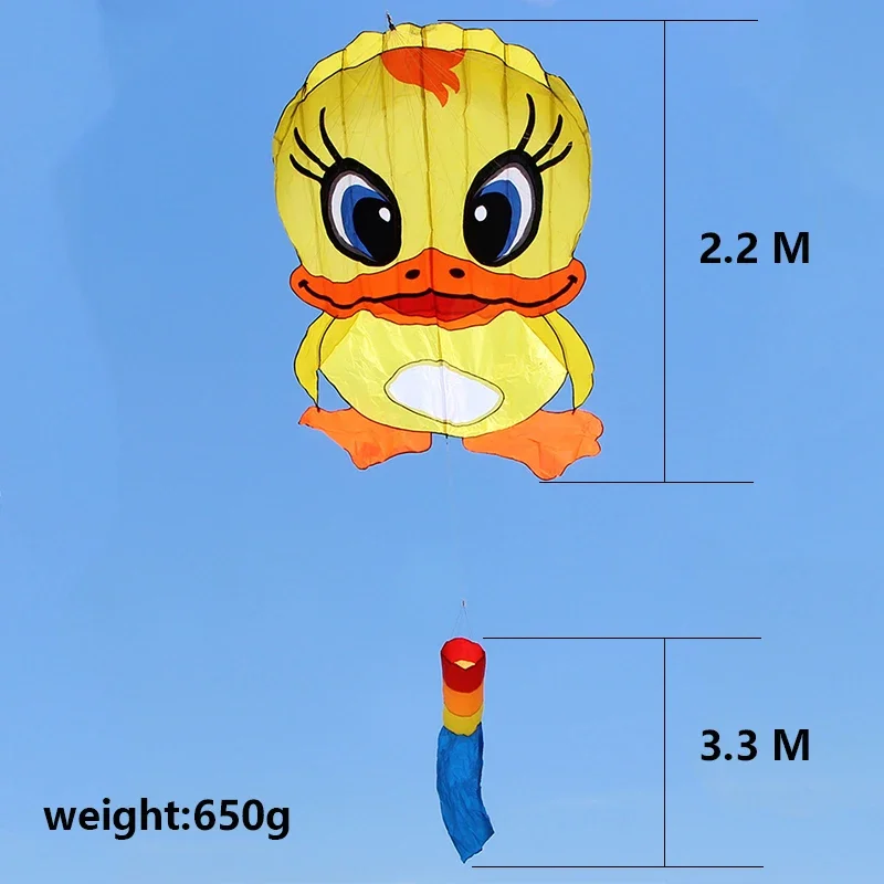 

3D Three-dimensional Soft Kites Large Animal Small Yellow Duck Kite Easy To Fly Tear Resistant Beach Kite Cometas Kite for Kids