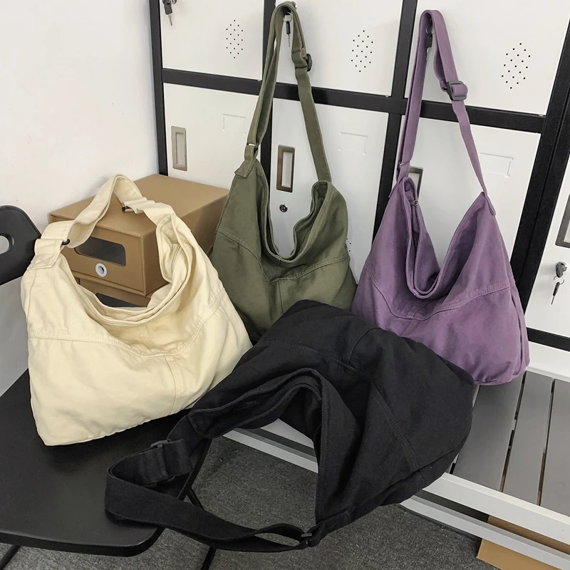 

Простая однотонная студенческая сумка на плечо для женщин и мужчин, студенческая парусиновая сумка через плечо, мужские крутые школьные сумки, женские дорожные сумки-мессенджеры