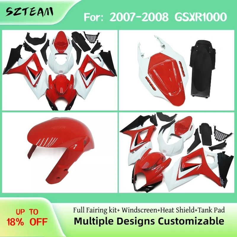 For GSXR 1000 2007 2008 ABS Fairing Kit 07 08 GSXR1000 Bodywork Motorcycle Fairings Plastic Set Pro