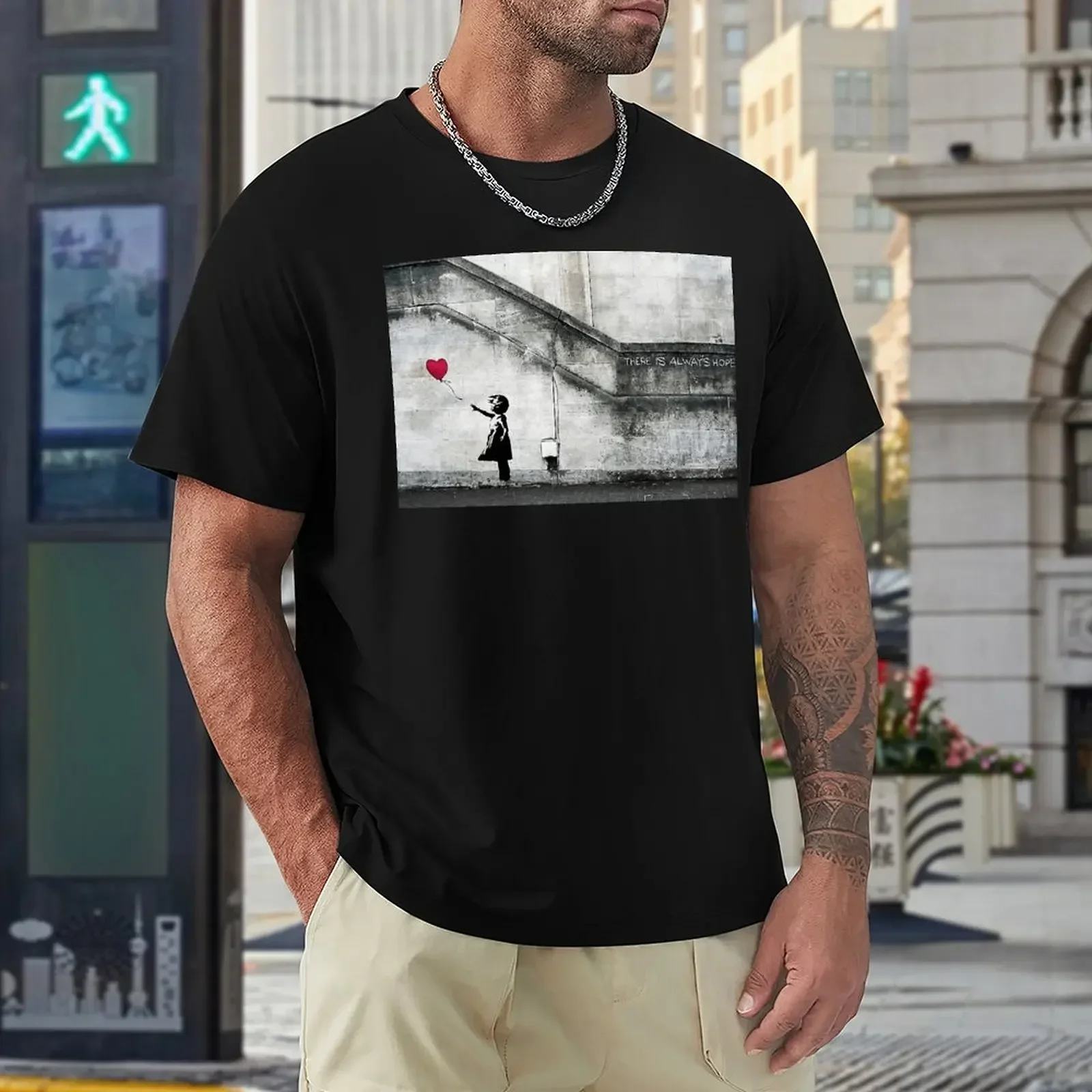 Balloon Girl Hay siempre esperanza Origi camiseta deporte fresco divertida novedad camiseta Premium viaje tamaño Eur