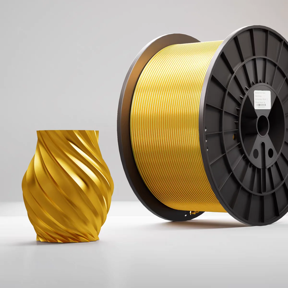 5KG Silk PLA Filament Golden 1.75mm High Toughness Eco-Friendly Shiny PLA for Bambu Lab 3D Printer High Strength PLSilk Gold