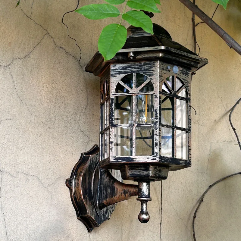 Creative New Solar Wall Lamp Outdoor Rainproof Courtyard Villa Garden Corridor External Wall Decoration Atmosphere Wall Lamp