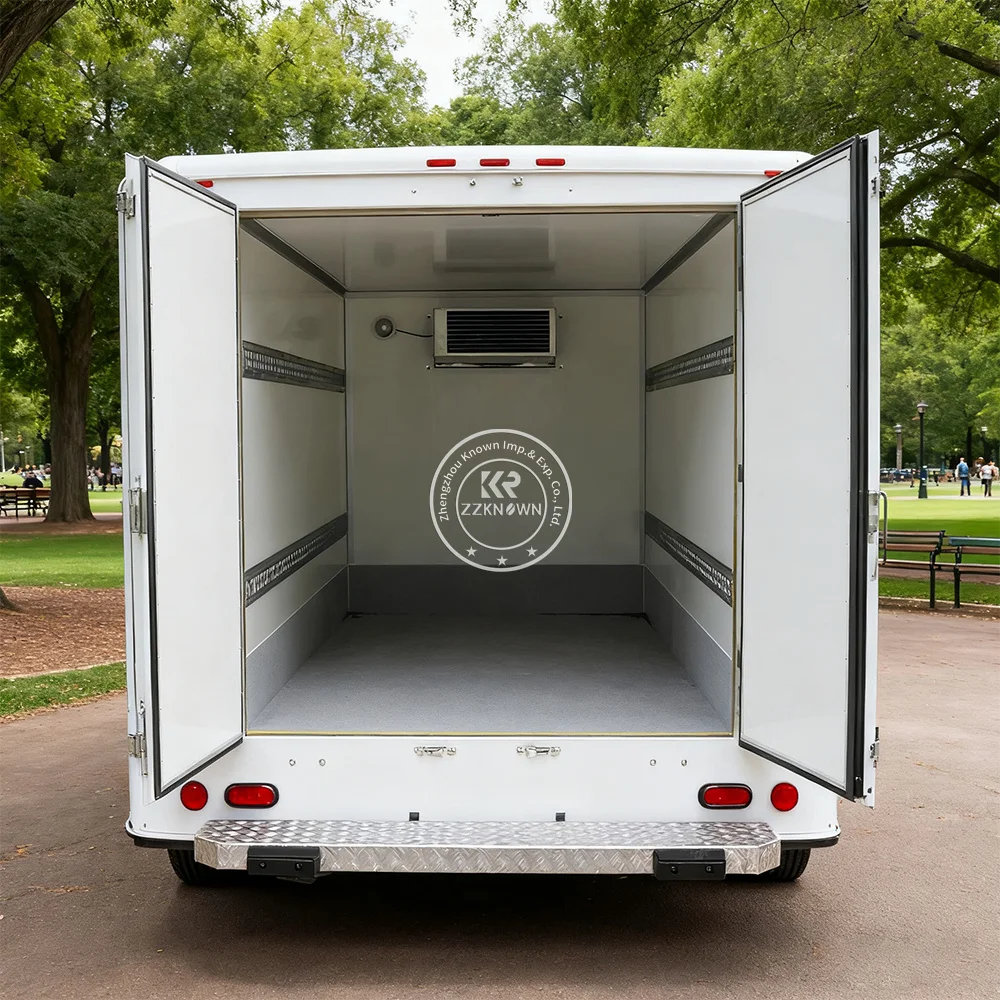 فريزر متنقل مخصص للأغذية المجمدة لتخزين المواد الغذائية في الغرفة الباردة مقطورة شاحنة مبردة باردة لنقل الطعام #2