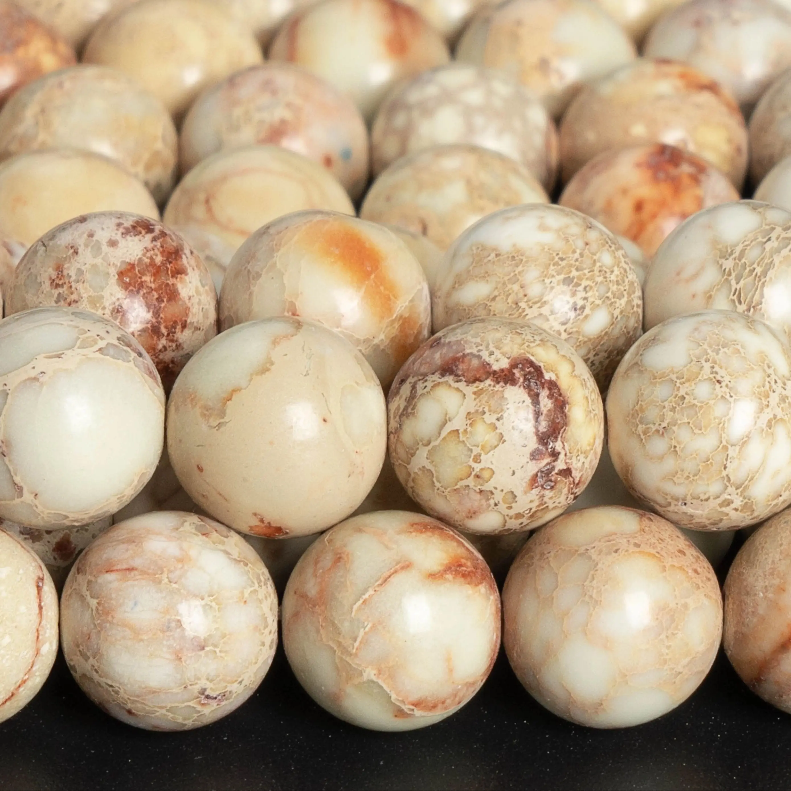 

Natural stone Milky white Imperial Jasper Beads Gemstone Loose Beads Round Shape Size Options 6/8/10mm for Jewelry Making