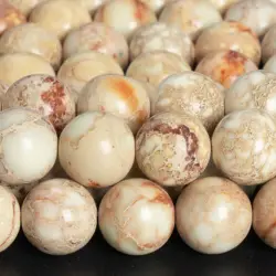 Natural stone Milky white Imperial Jasper Beads Gemstone Loose Beads Round Shape Size Options 6/8/10mm for Jewelry Making