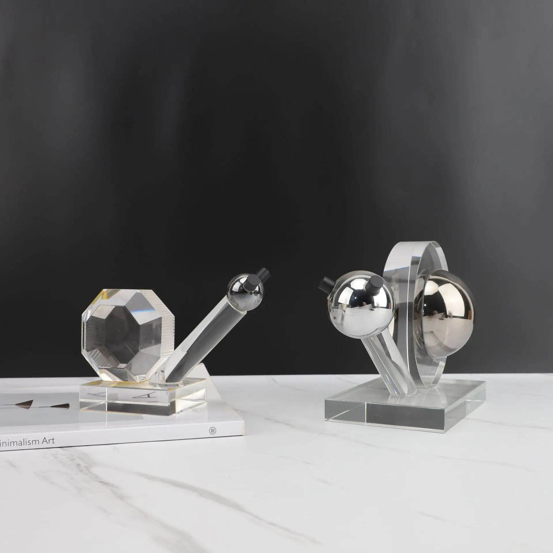 

Creative Crystal Animal Decor Hotels Living Room Offices Crystal Snail Ornament