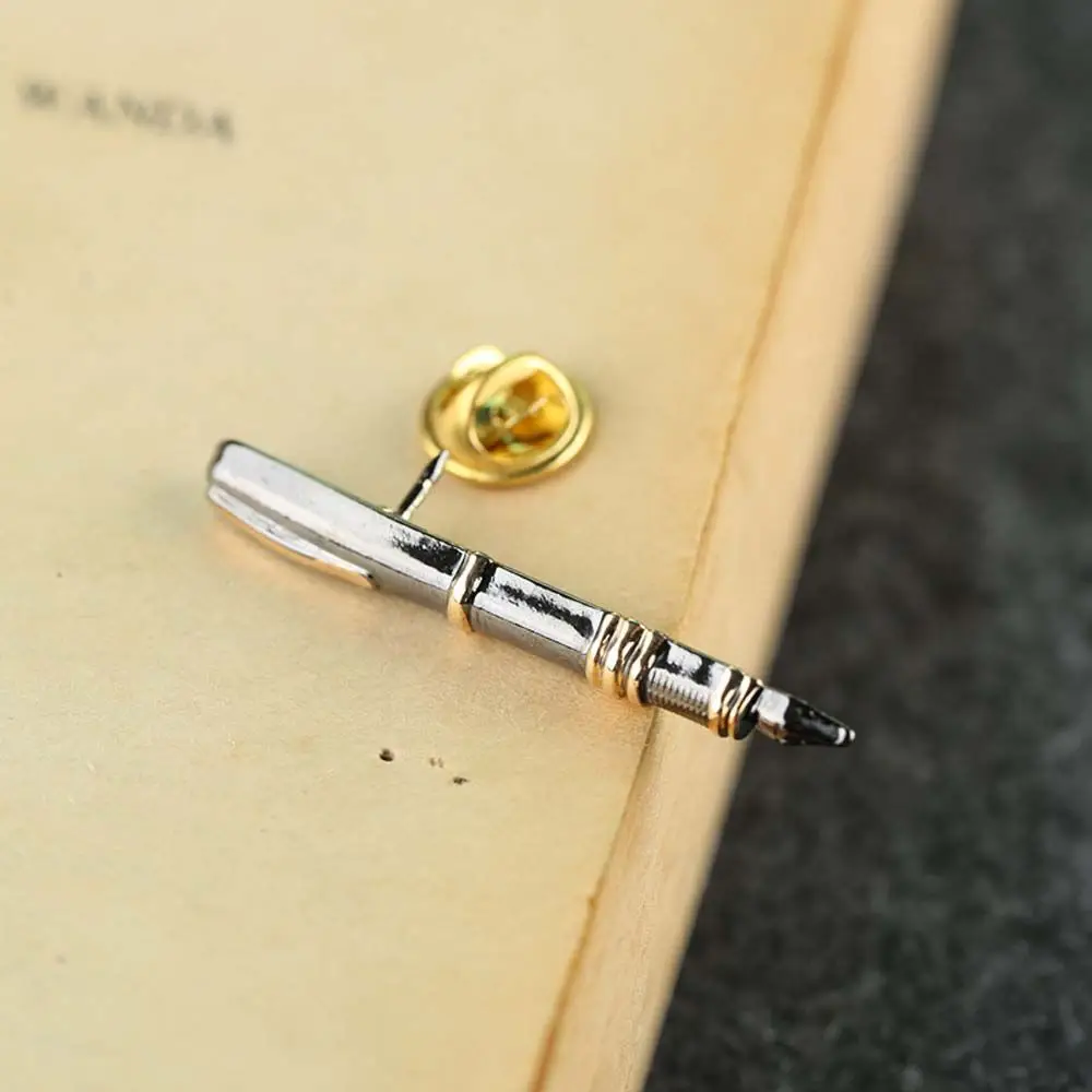 Badge Tie Pocket Button Suit Decoration Brooch Pins Pen Shape Pen Shape Brooch Men Brooches Suit Shirt Brooch Korean Style
