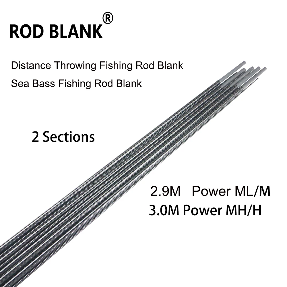 

Rod Blank 2.9M 3M 2 Sections Xrays Wrapping Carbon Fiber Distance throwing Rod Blank Sea Bass Rod Building Component Pole Repair