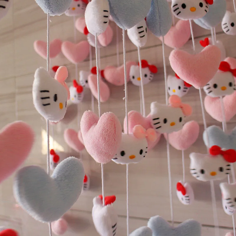 Kawaii Productos Sanrio My Melody Kuromi Cinnamoroll Plush Curtain Pendant Door curtain for Living Room Decor Home Decoration