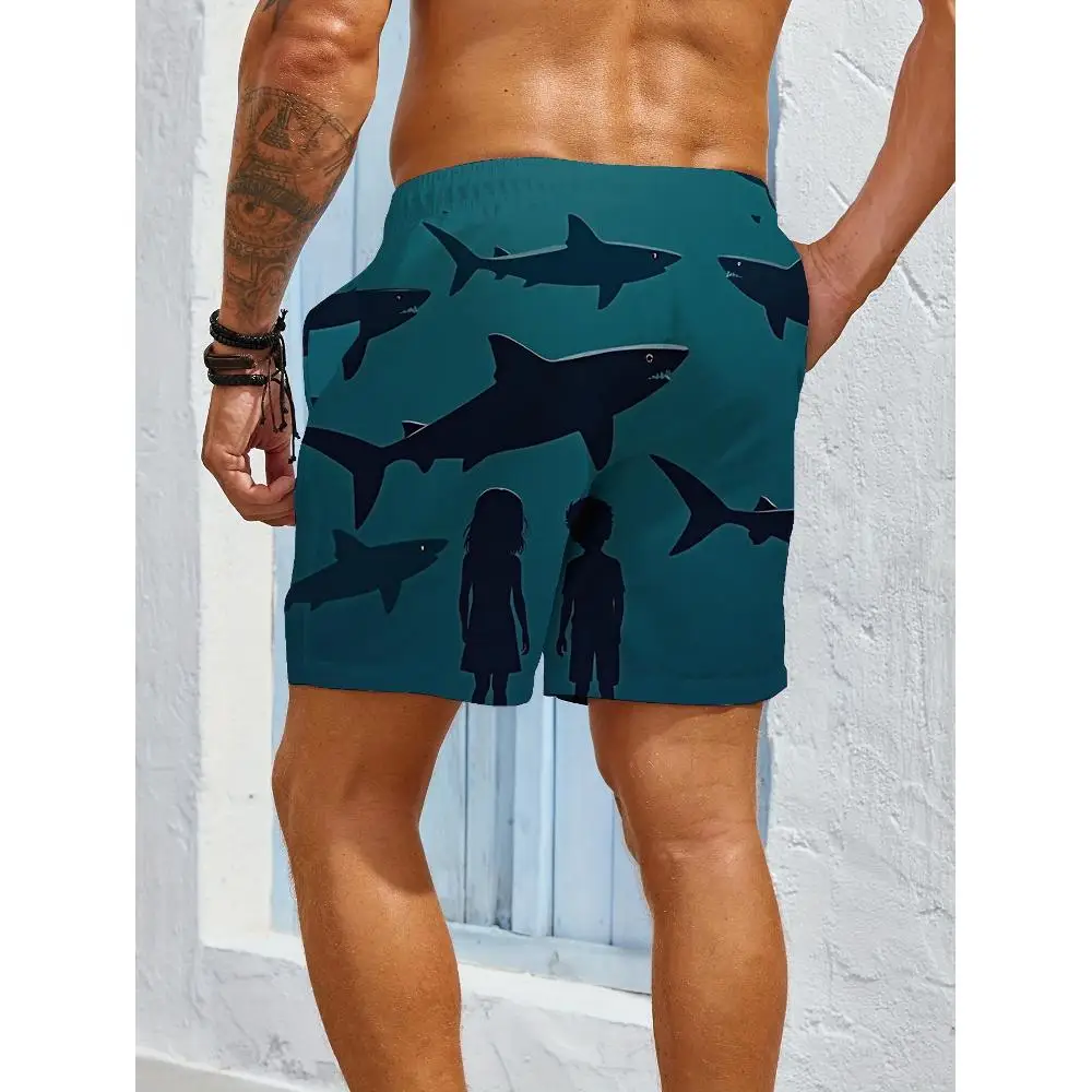 1pcs Men's Short swim trunks2026 Summer 3D Printed Short sleeve Quick drying pants for man running Breathable Polyester