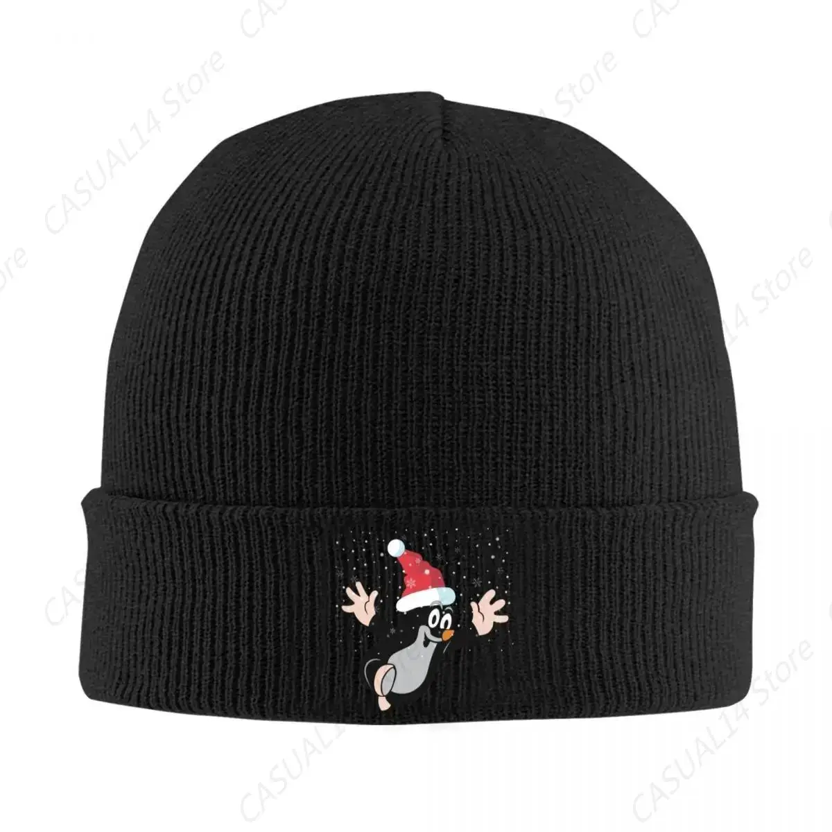 Merry Christmas Mole Hat Autumn Winter Beanies Warm Krtek Little Maulwurf Cute Cartoon Cap Unisex Skullcap