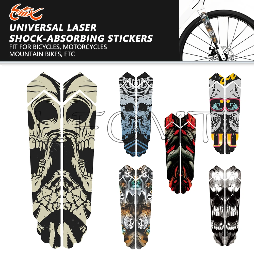 

1 Pair Motorbike Front Fork Waterproof Decorative Laser Decals Cycling Bike MTB Road Bicycle Fork Down Tube Protection Sticker