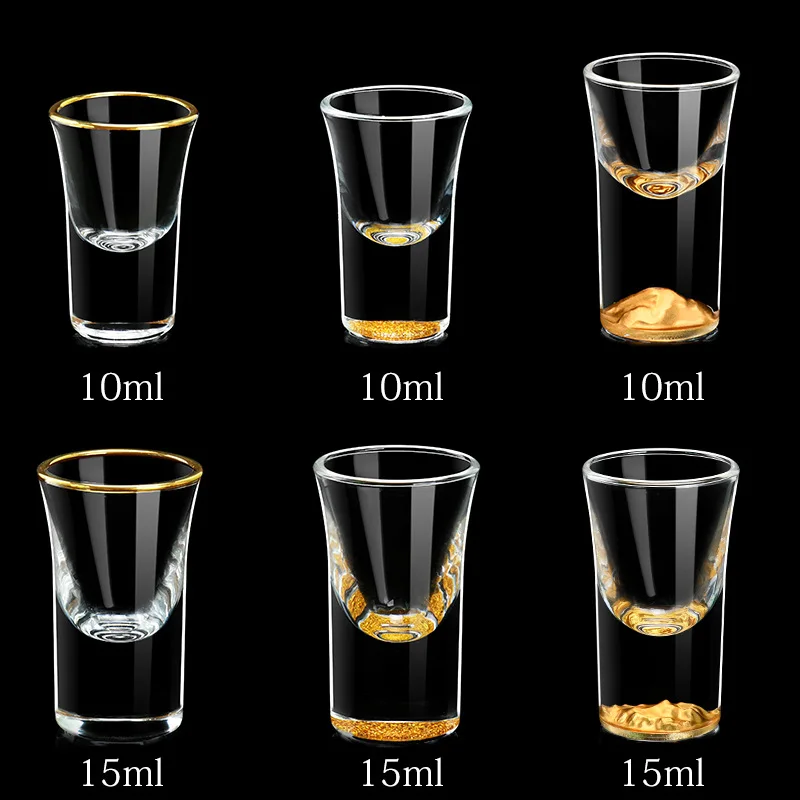 Creative Jinshan Baijiu Gold Tiny Wine Cup Set, Household Small Bullet Glass